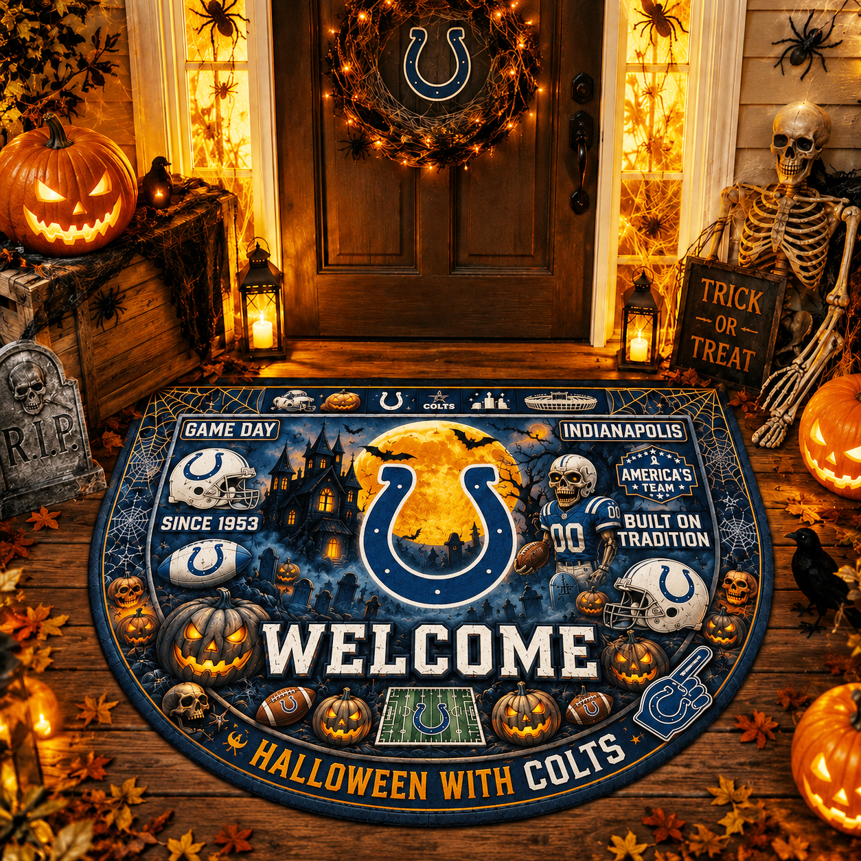 Premium NFL IC Halloween Welcome Doormat