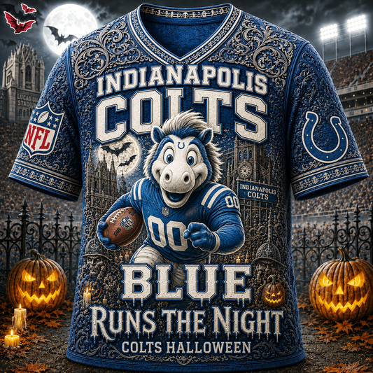 Premium NFL IC Runs the Night Halloween Mascot T-shirt