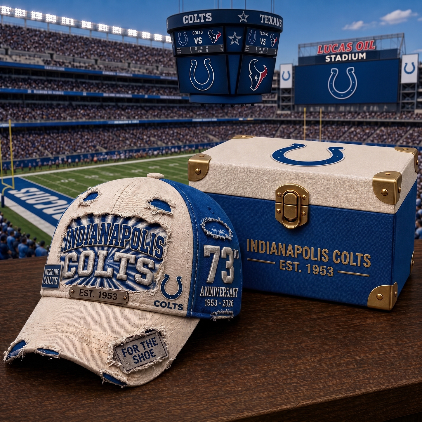 Premium NFL IND Anniversary Distressed Cap