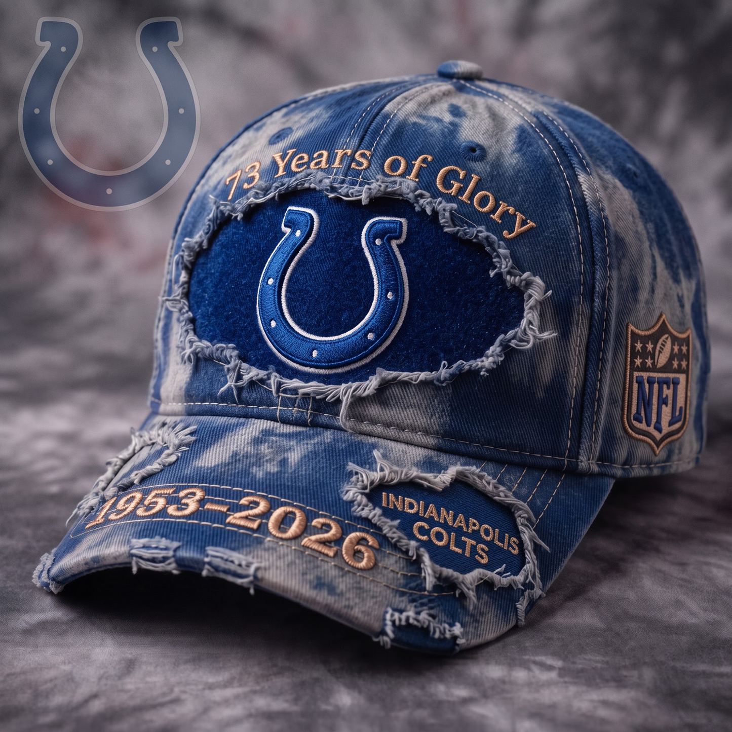 Premium NFL IND Glory Vintage Distressed Embroidered Cap