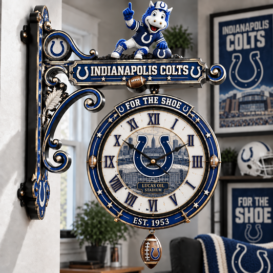 Premium NFL IND Illuminating Collector Wall Clock