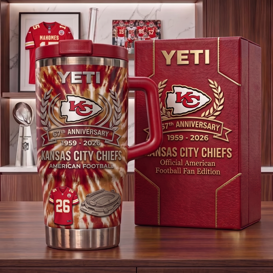 Premium NFL KC Anniversary Flame Heritage Handle Tumbler
