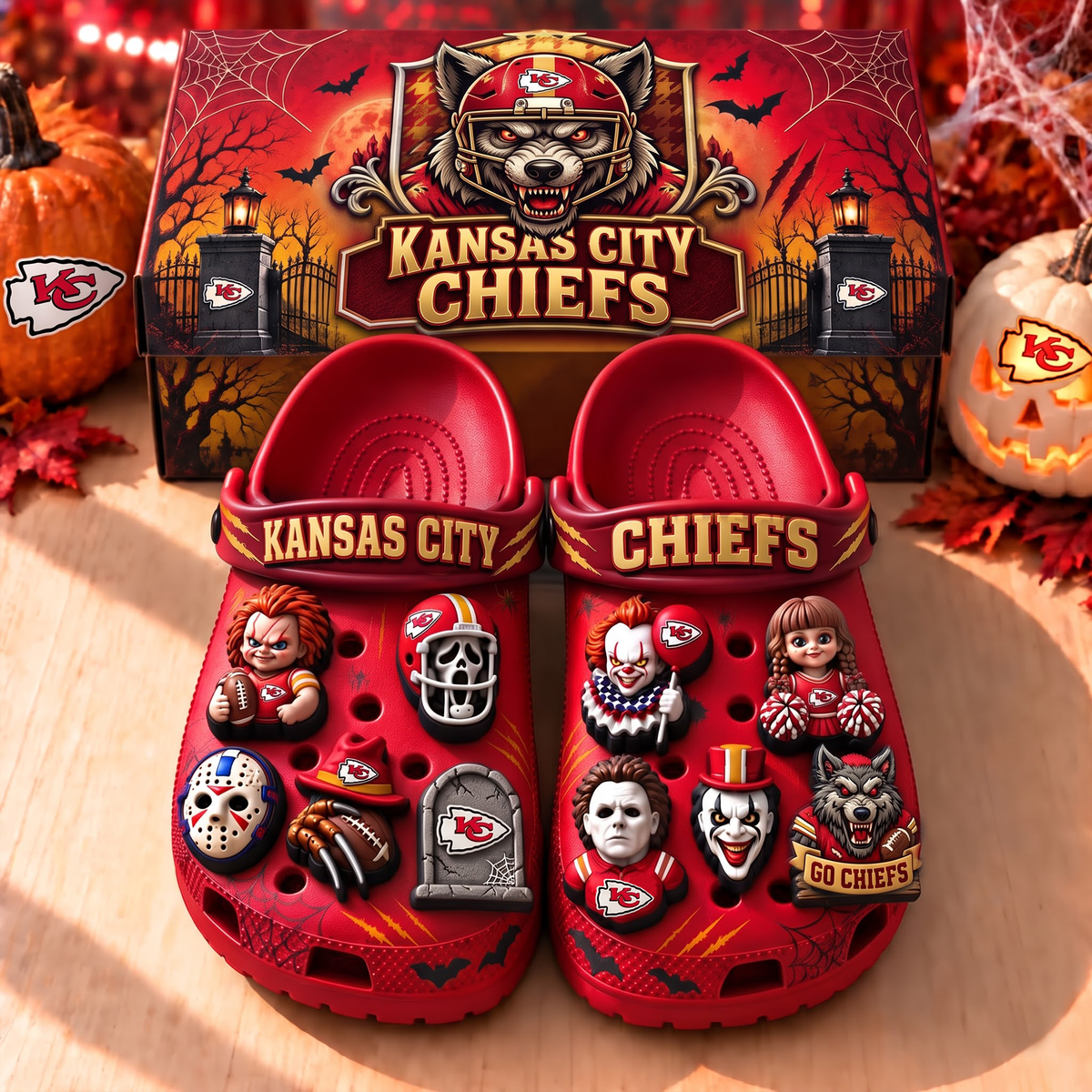 Premium NFL KC Halloween Clogs
