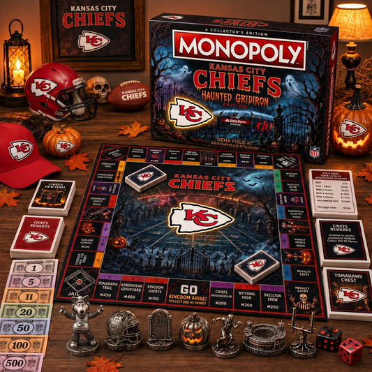 Premium NFL KC Halloween Monopoly Collector’s Edition Board Game V2