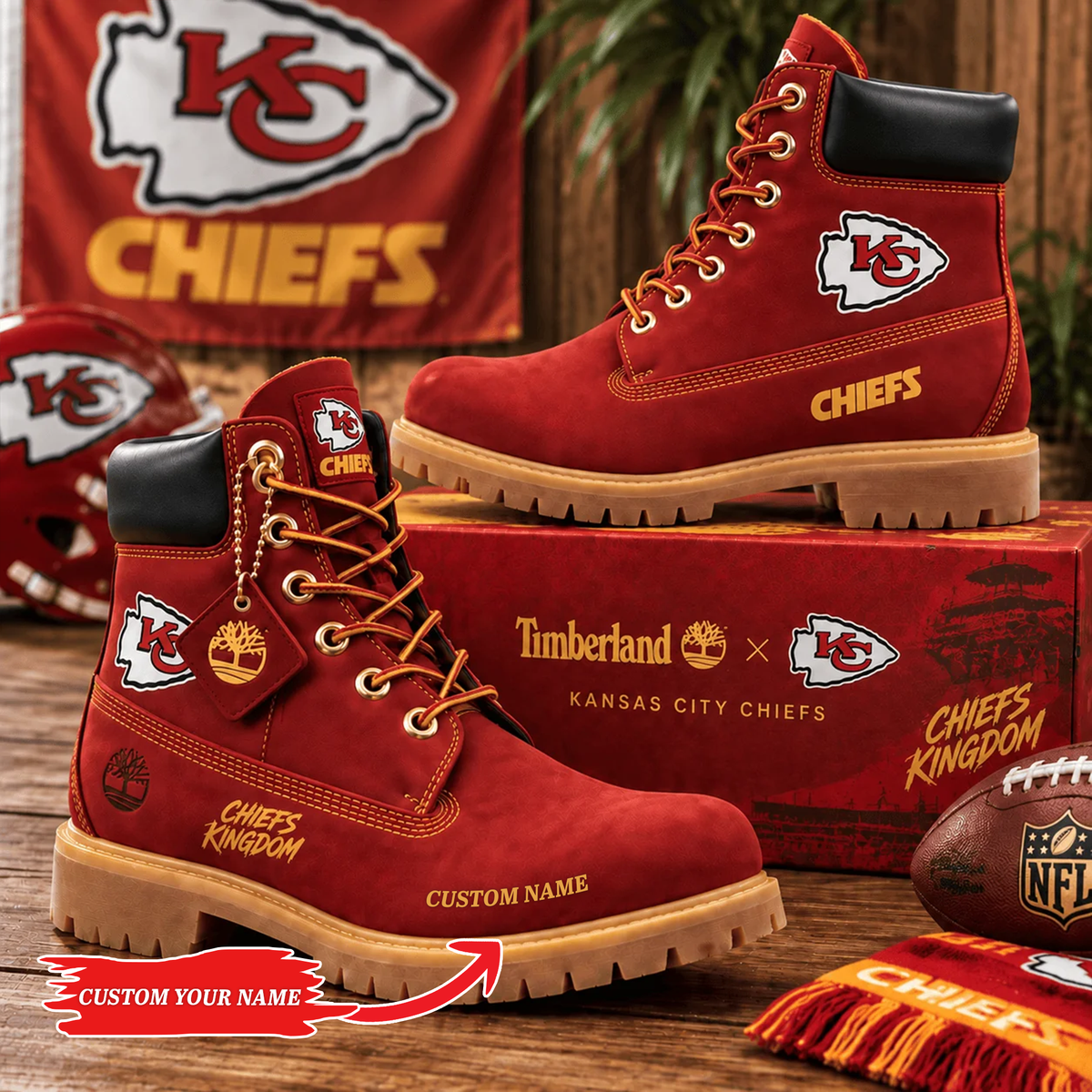 Premium NFL KC Heritage Boots  Custom Name