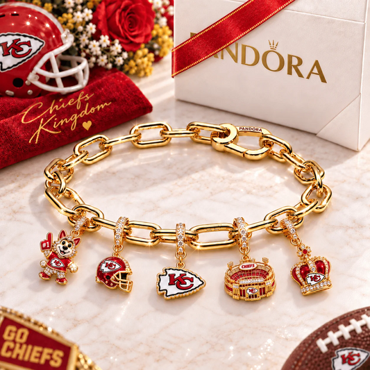 Premium NFL KCC Game Day Gold Charm Bracelet V5