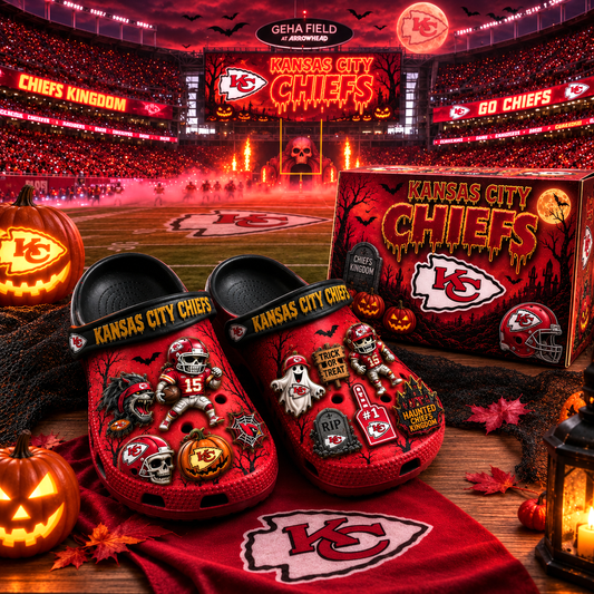 Premium NFL KCC Haunted Game Day Halloween Charm Clogs