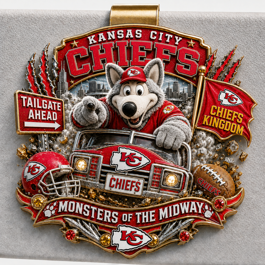 Premium NFL KCC Mascot Tailgate 3D Car Visor Clip