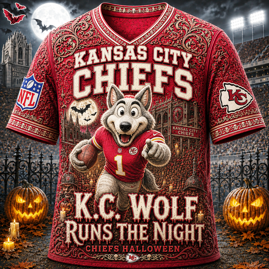 Premium NFL KCC Runs the Night Halloween Mascot T-shirt