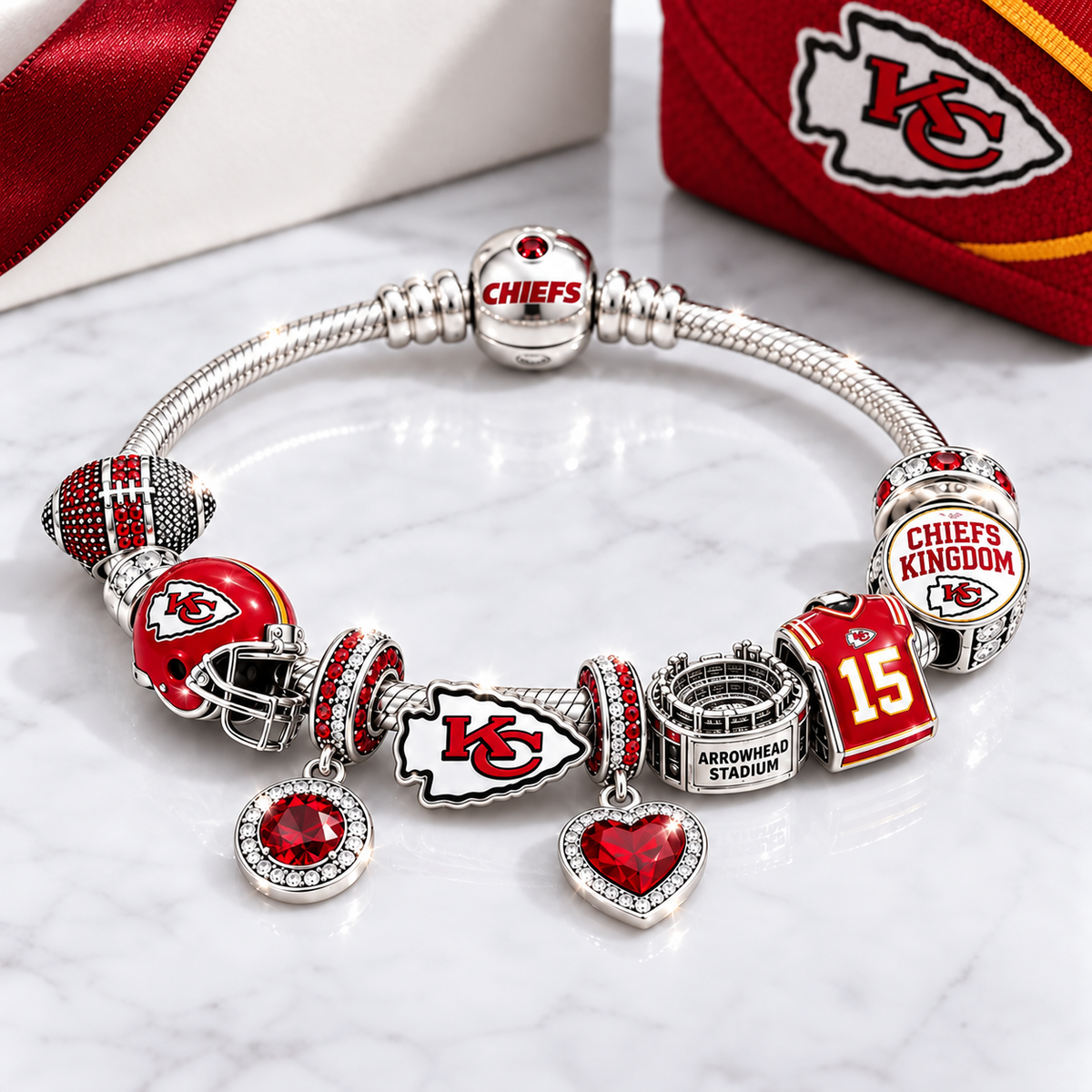 Premium NFL KCC Team Spirit Charm Bracelet V8