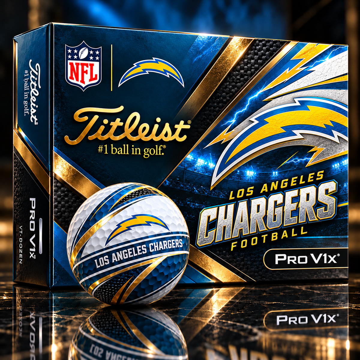 Premium NFL LAC x Titleist Pro V1 Team Spirit Golf Balls Set V2