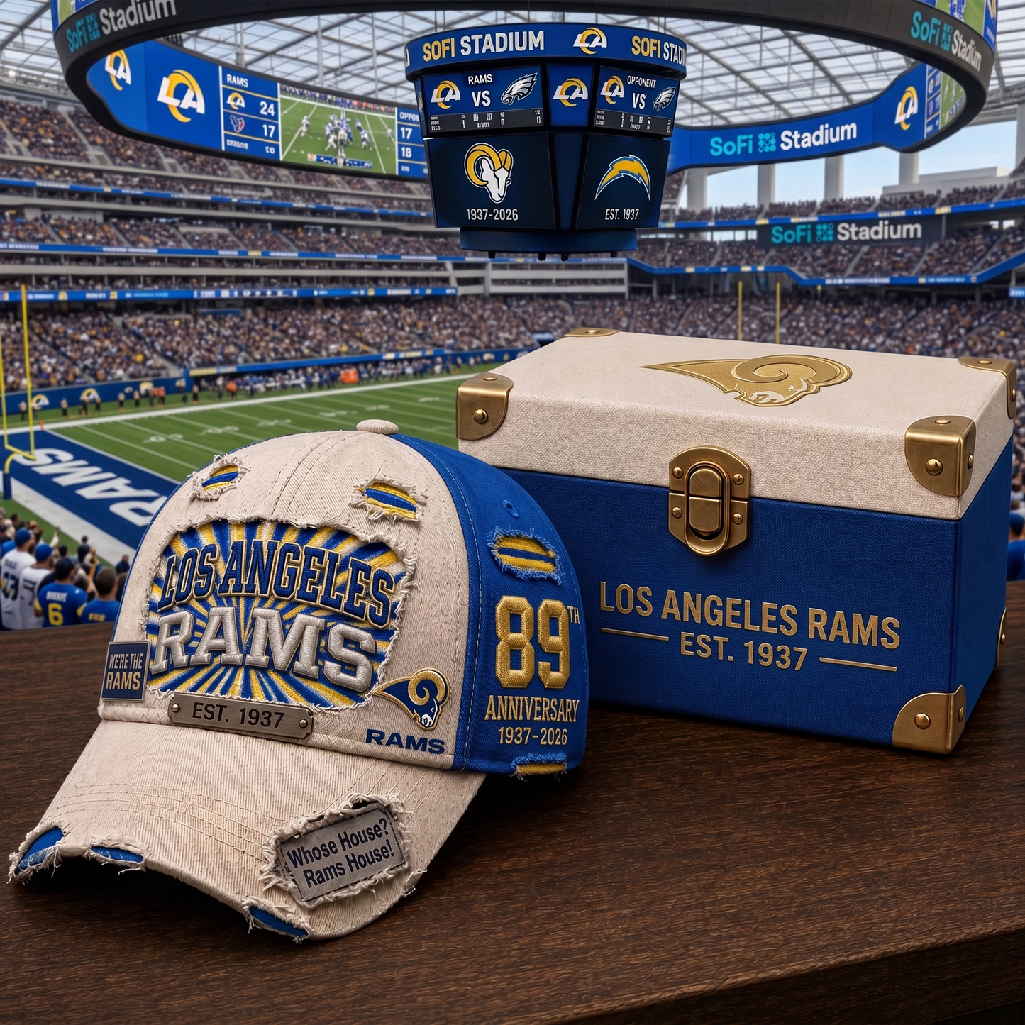 Premium NFL LAR Anniversary Distressed Cap