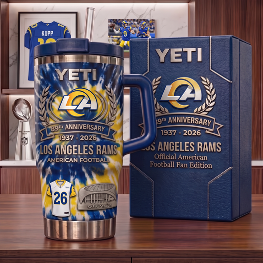 Premium NFL LAR Anniversary Flame Heritage Handle Tumbler