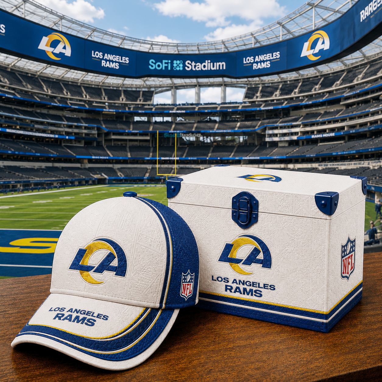 Premium NFL LAR Embossed Leather Cap V2