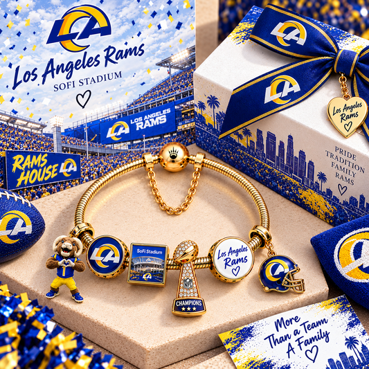 Premium NFL LAR Fan Legacy Gold Charm Bracelet V7