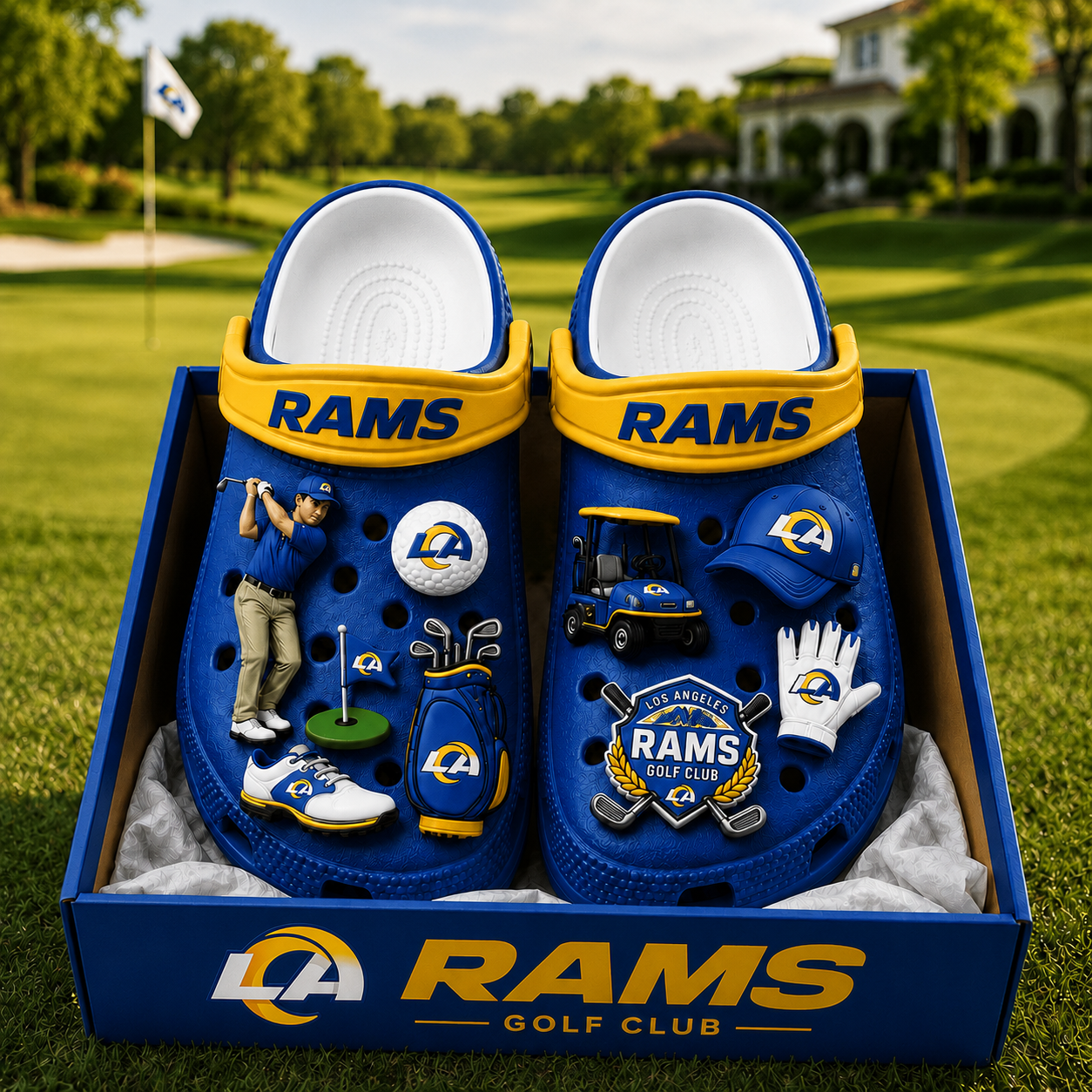 Premium NFL LAR Golf Club Charm Clogs