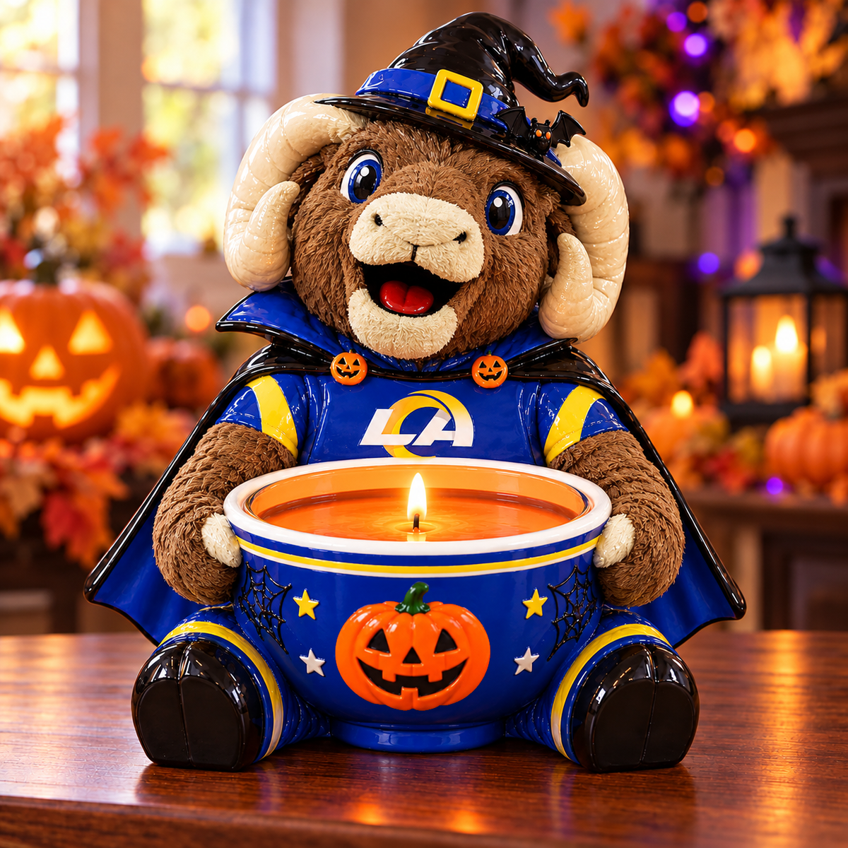 Premium NFL LAR Halloween Candle Holder