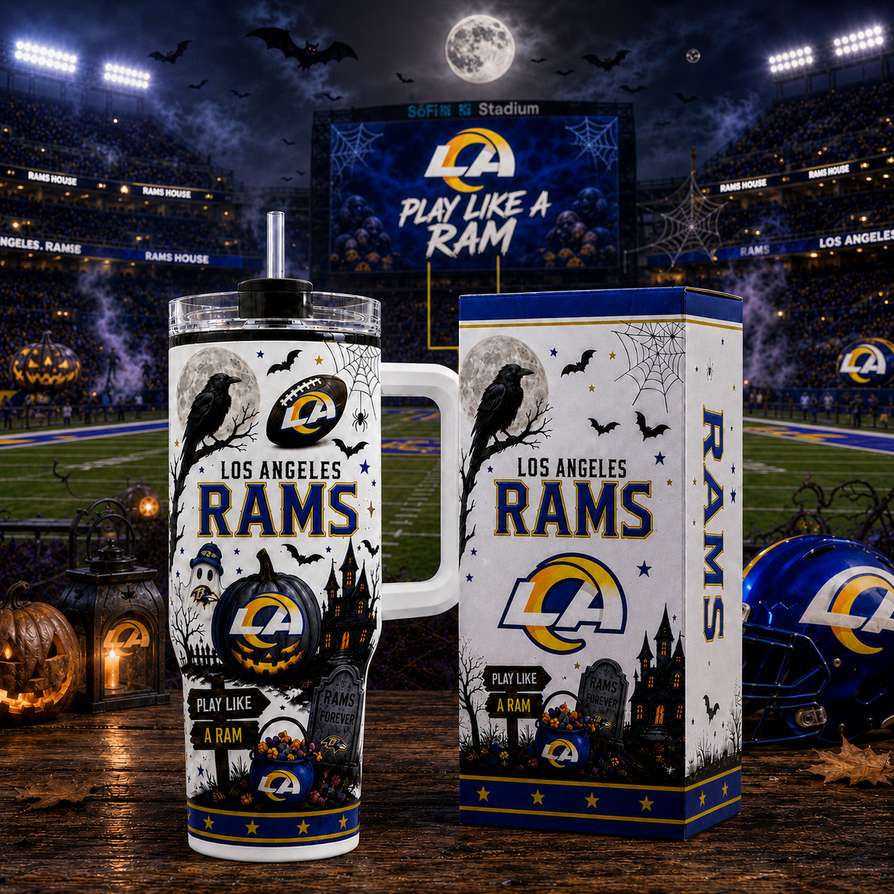 Premium NFL LAR Halloween Spirit Insulated Tumbler