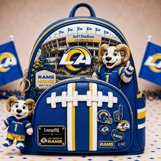Premium NFL LAR Mascot Football Fan Backpack