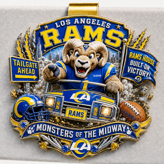 Premium NFL LAR Mascot Tailgate 3D Car Visor Clip
