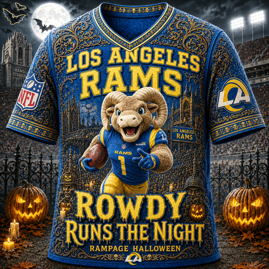 Premium NFL LAR Runs the Night Halloween Mascot T-shirt