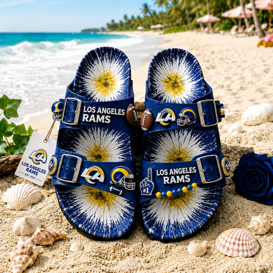 Premium NFL LAR Summer Splash Birkenstocks Shoes