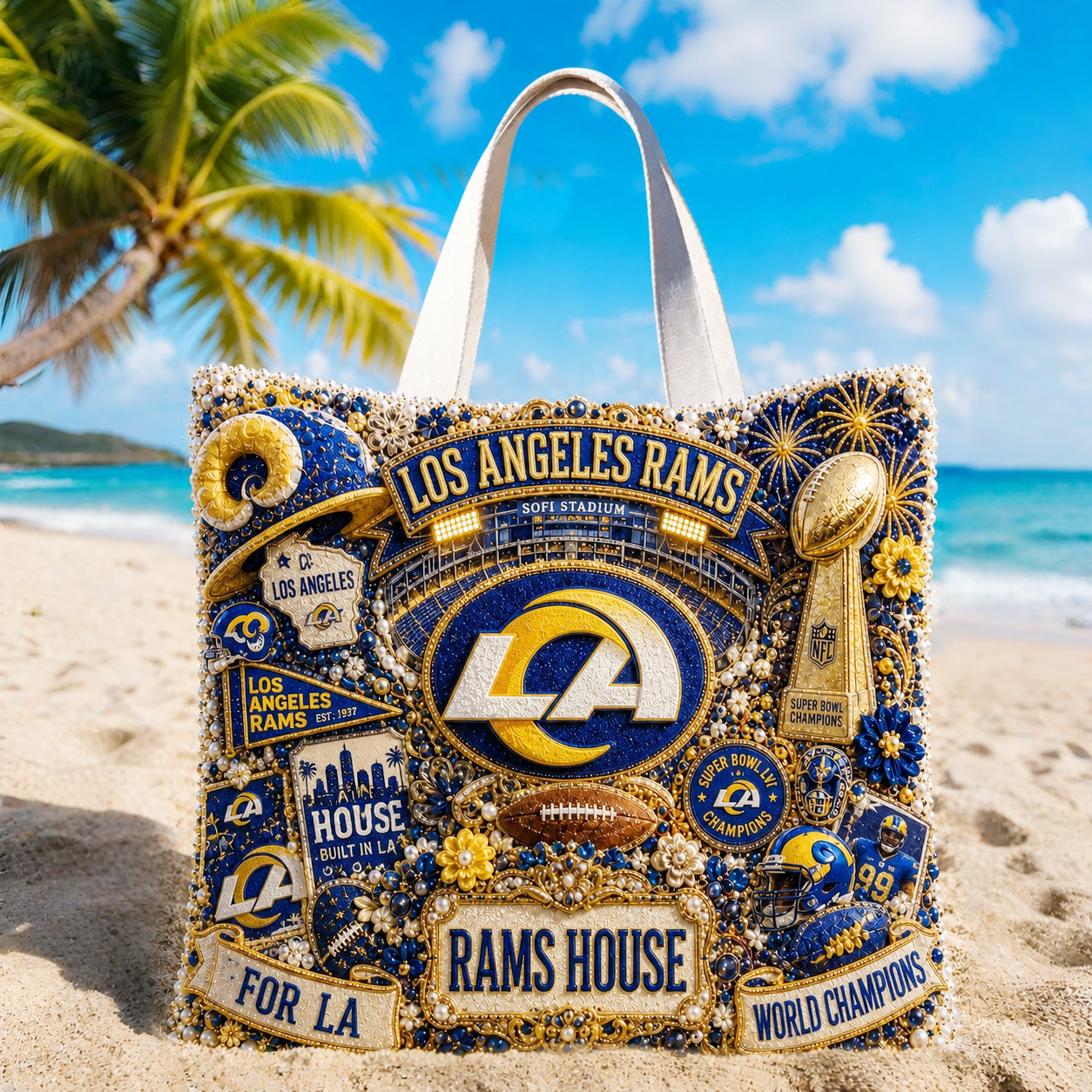Premium NFL LAR Summer Vibes Tote Bag