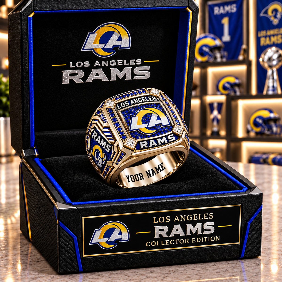 Premium NFL LAR Team Spirit Collector Ring