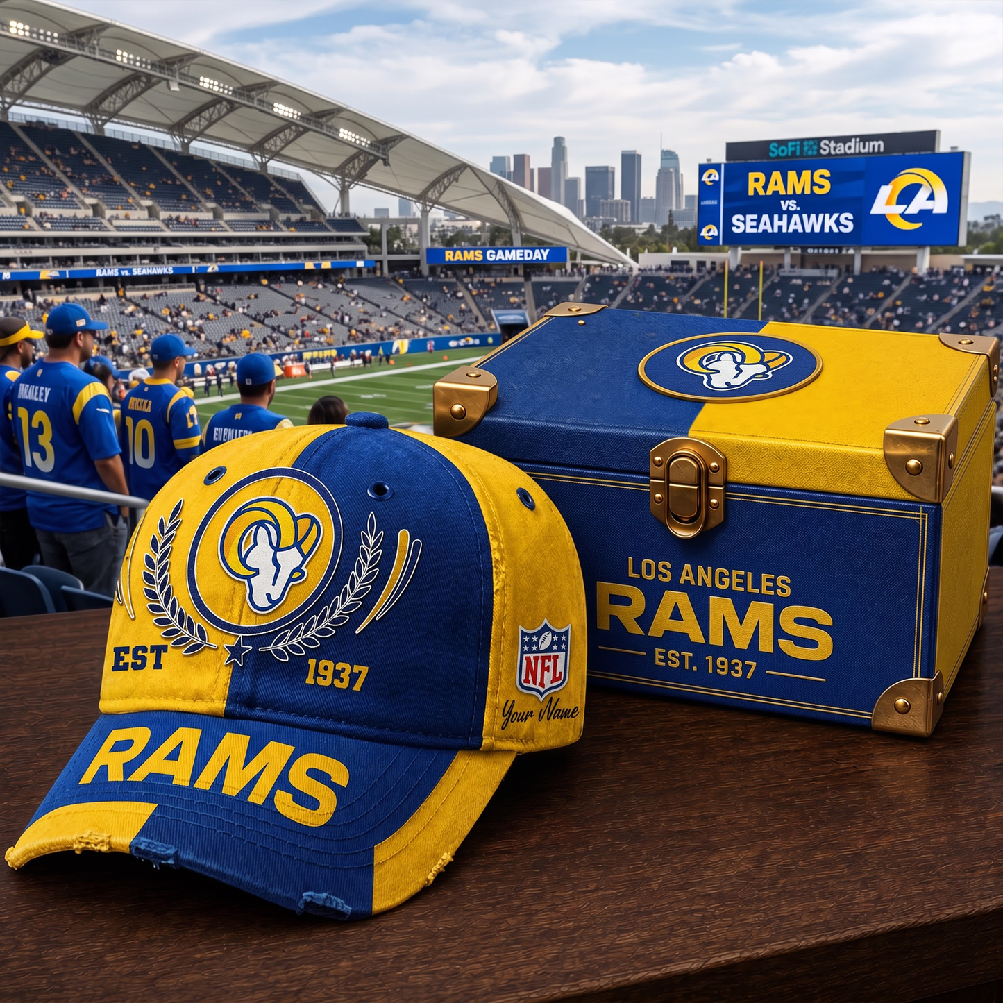 Premium NFL LAR Vintage Heritage Distressed Cap V2