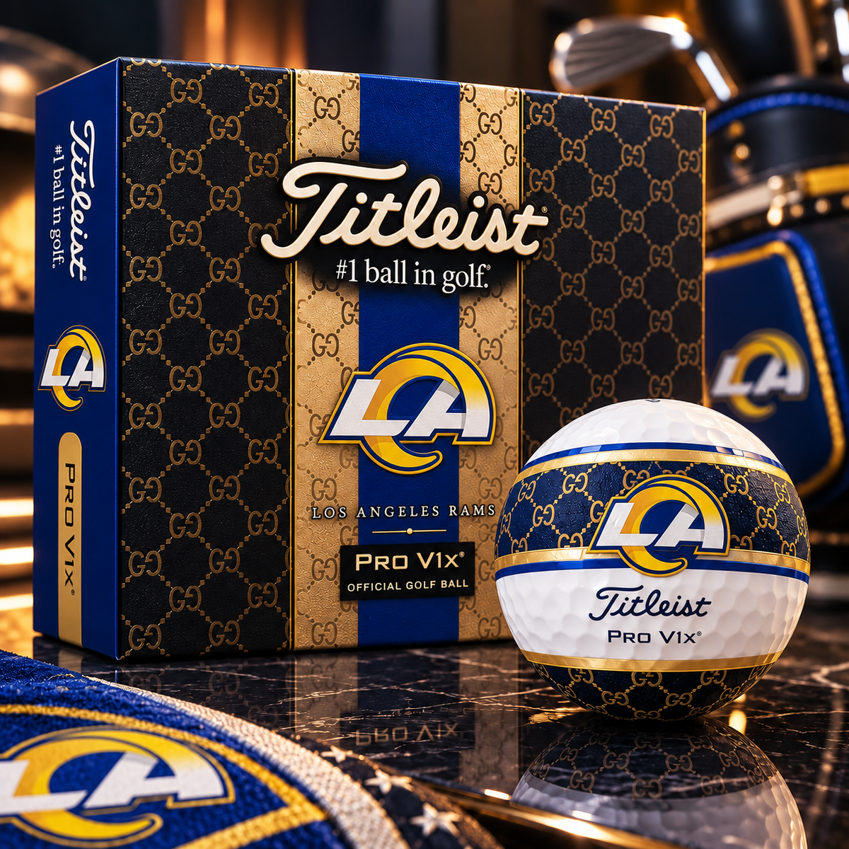 Premium NFL LAR x GC x Titleist Pro V1 Golf Ball Set V3