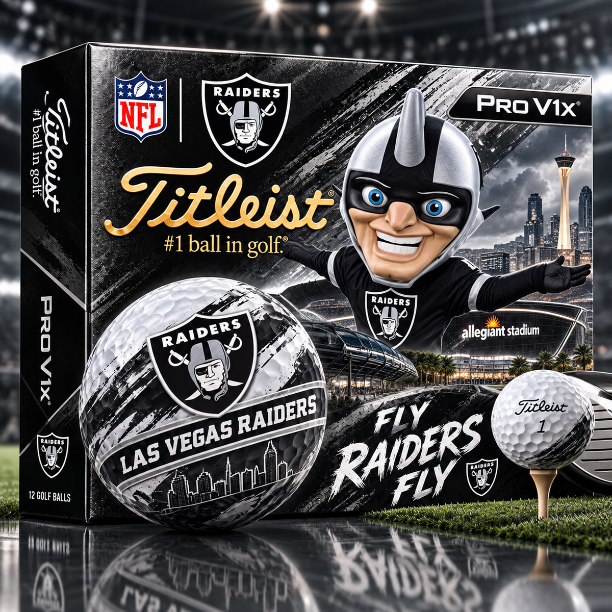 Premium NFL LVR x Titleist Pro V1 Skyline & Stadium Golf Balls Set