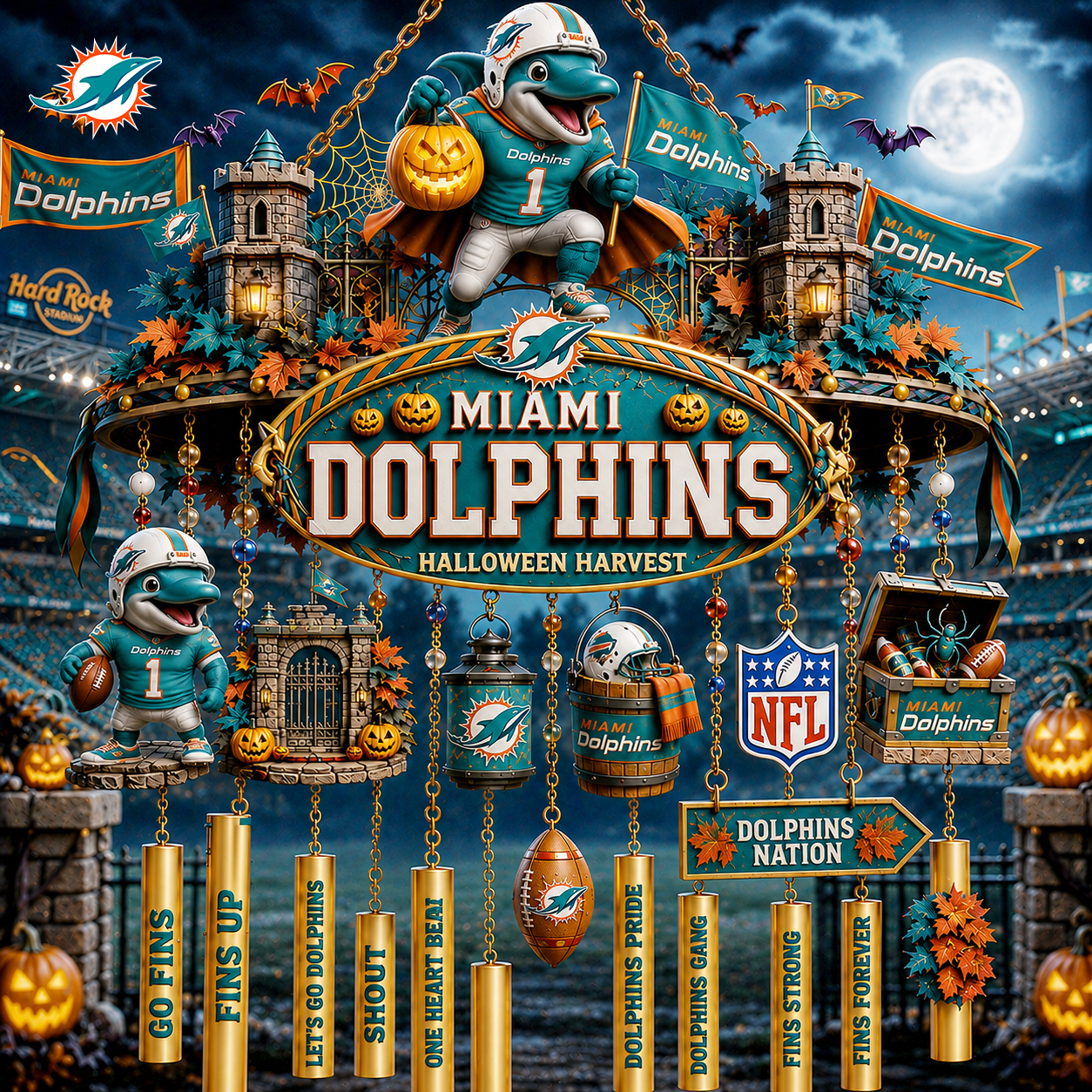 Premium NFL MD Halloween Wind Chime