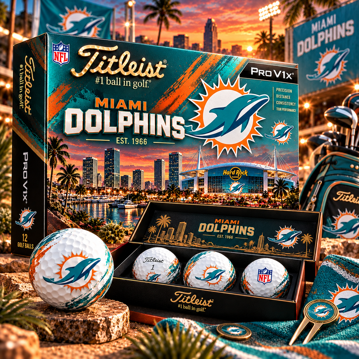 Premium NFL MD x Titleist Pro V1 Herritage Golf Ball Set V4