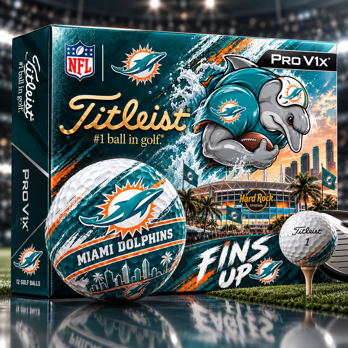Premium NFL MD x Titleist Pro V1 Skyline & Stadium Golf Balls Set