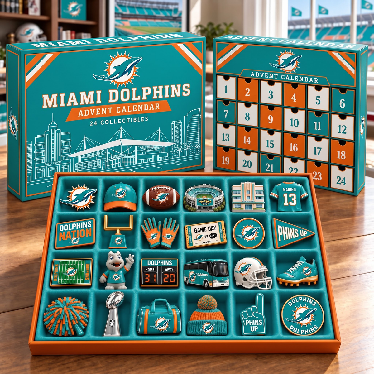 Premium NFL MIA Team Spirit 24-Piece Advent Calendar V3