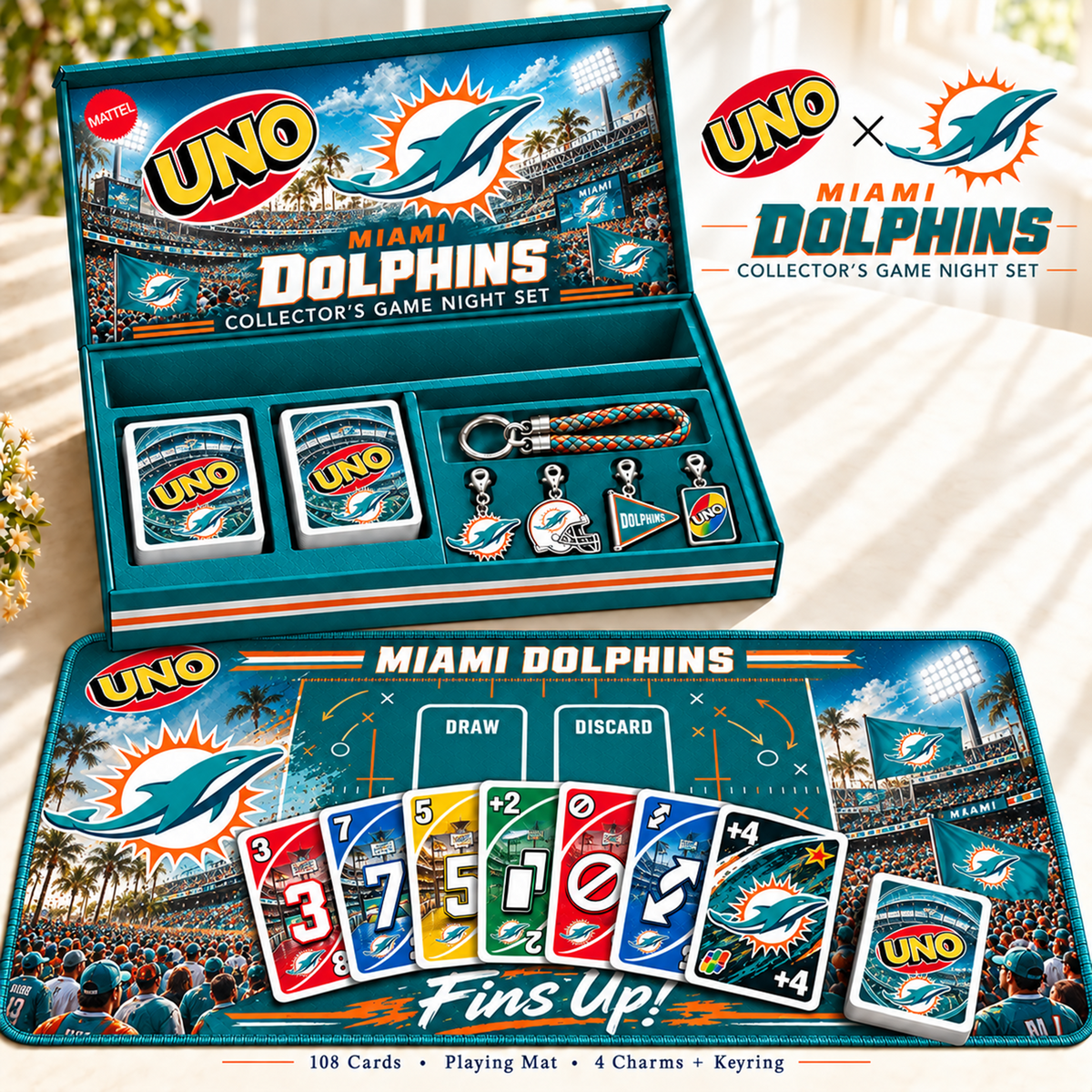 Premium NFL MIA Uno Board Game Set