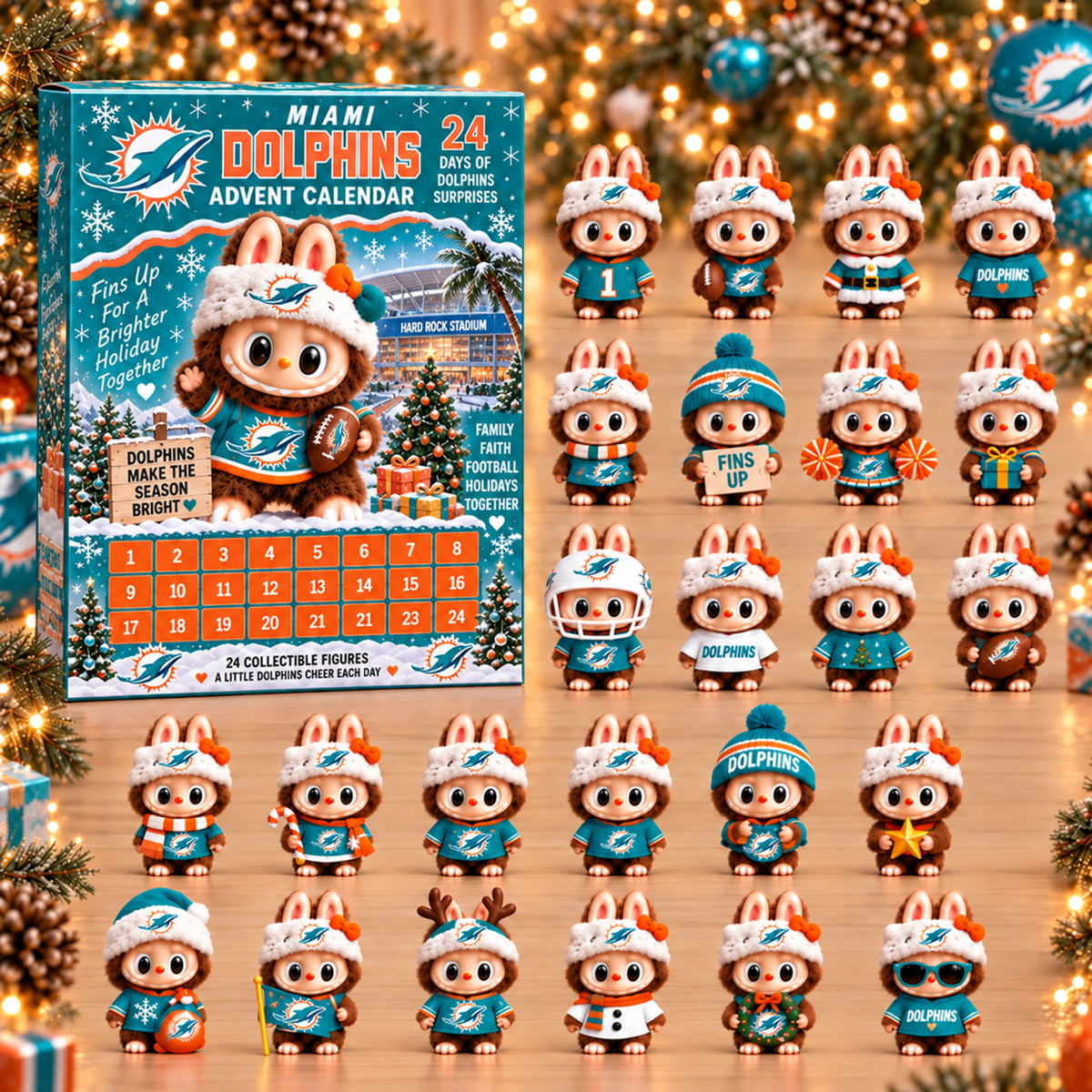 Premium NFL MIA x Labubu Christmas Avent Calendar V7