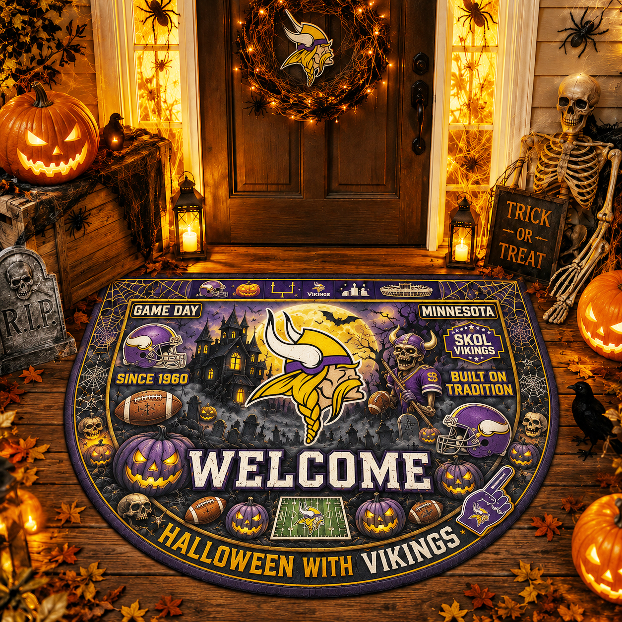 Premium NFL MV Halloween Welcome Doormat