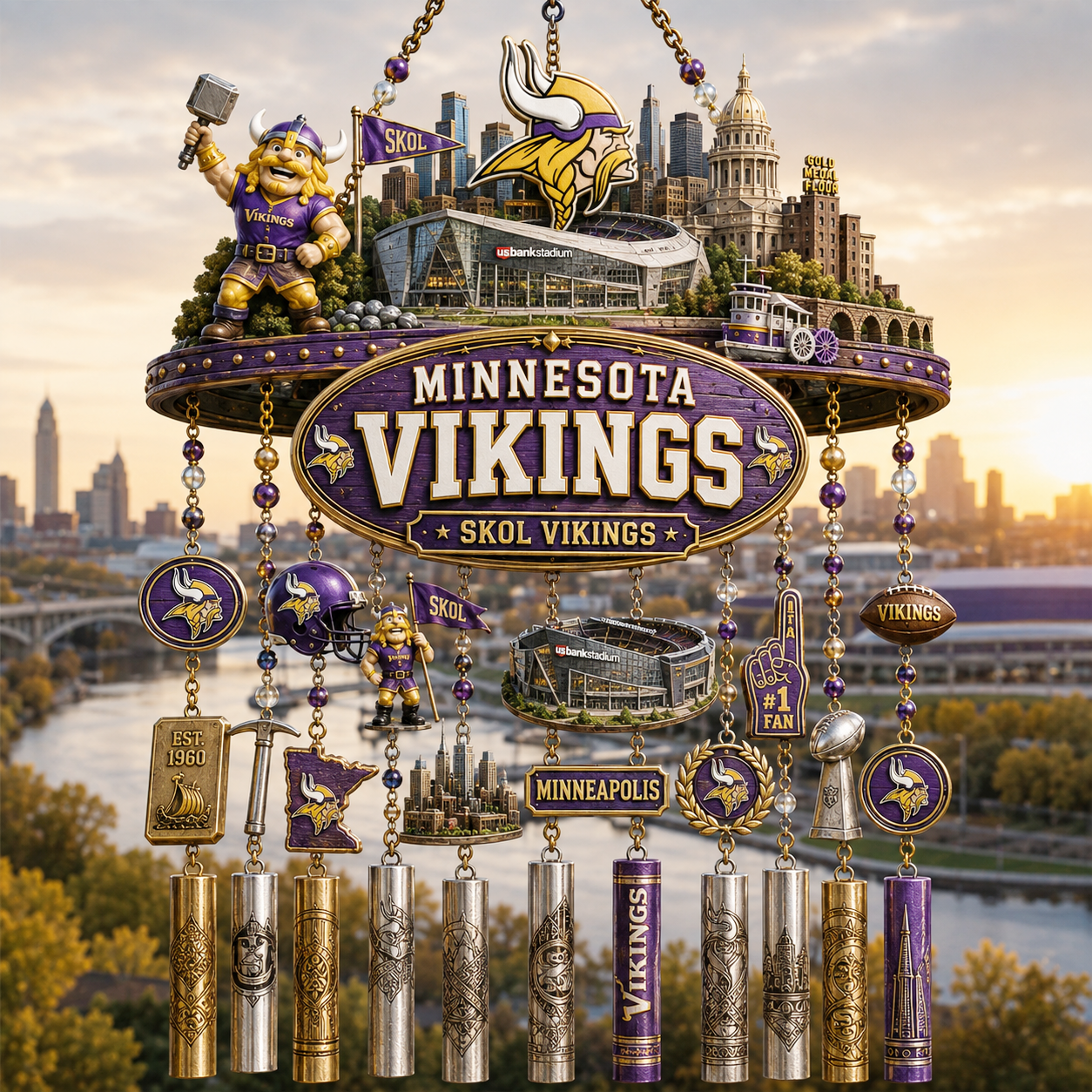 Premium NFL MV Heritage Wind Chime
