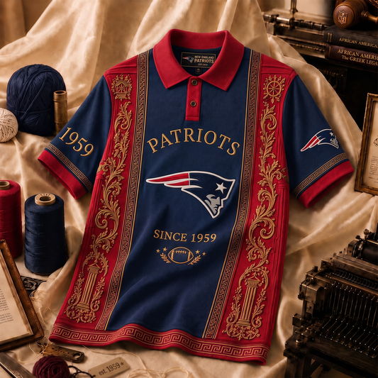 Premium NFL NE Embroidered Vintage Heritage Polo Shirt