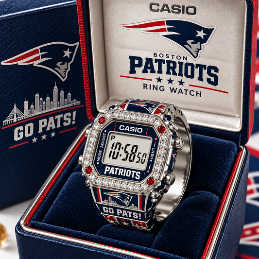 Premium NFL NE Gold Ring Watch