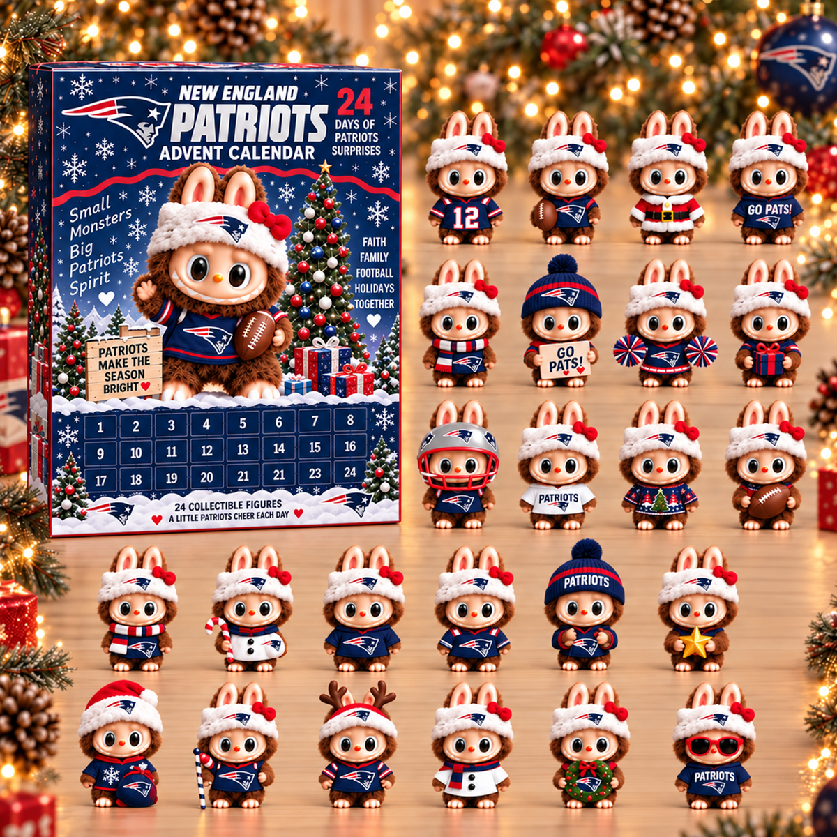 Premium NFL NE x Labubu Christmas Avent Calendar V7