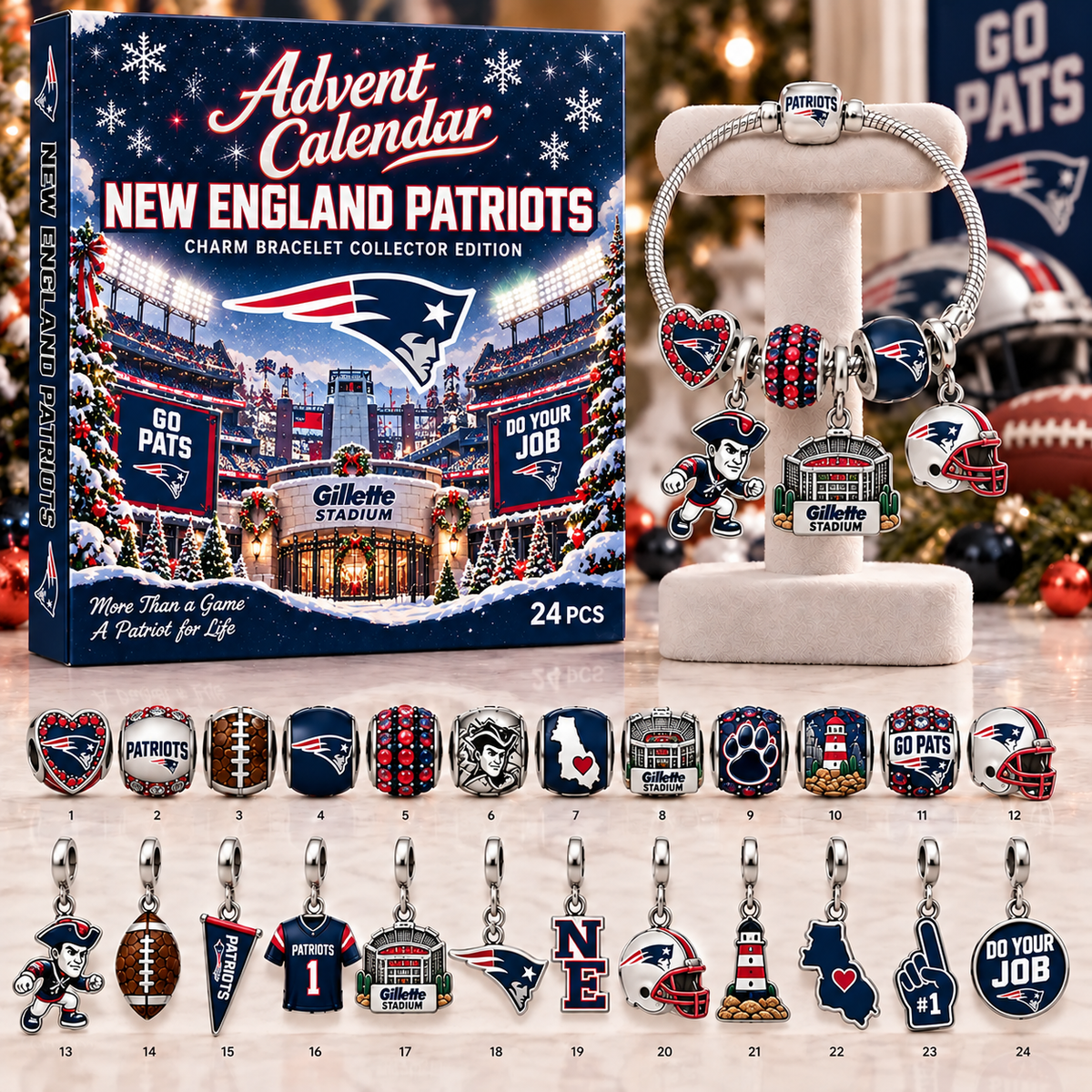 Premium NFL NEP Advent Calendar Charm Bracelet Set V5