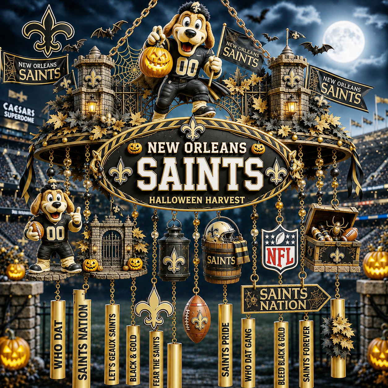 Premium NFL NOS Halloween Wind Chime