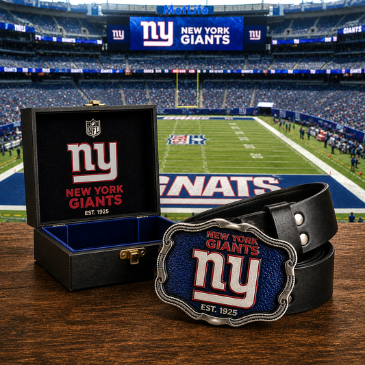 Premium NFL NYG Vintage Heritage Leather Belt