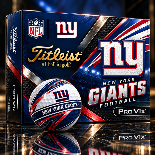 Premium NFL NYG x Titleist Pro V1 Team Spirit Golf Balls Set V2