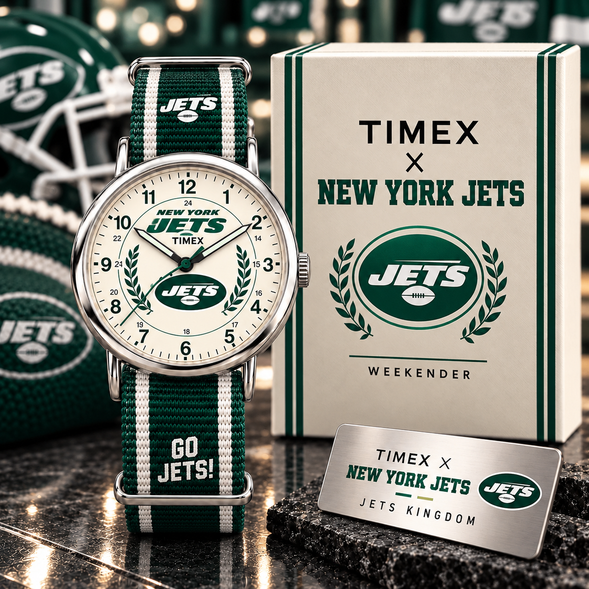 Premium NFL NYJ Cream Dial Watch