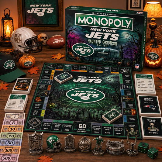 Premium NFL NYJ Halloween Monopoly Collector’s Edition Board Game V2