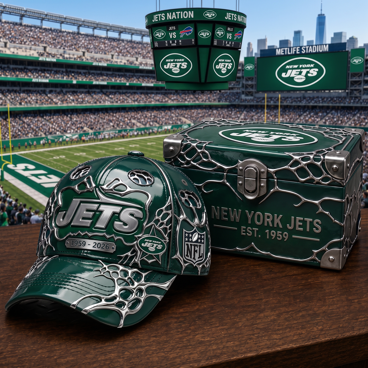 Premium NFL NYJ Metallic Legacy Anniversary