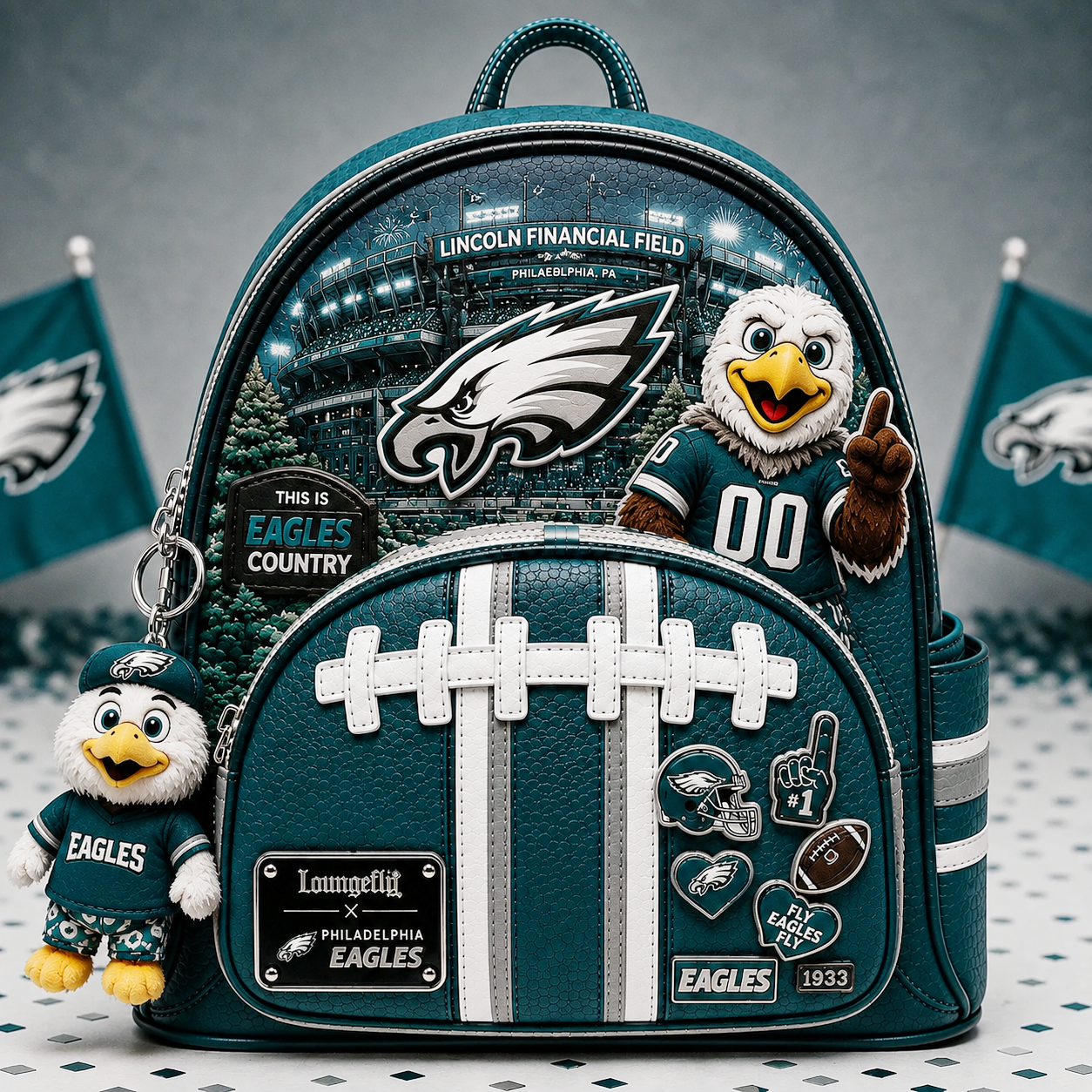 Premium NFL PE Mascot Football Fan Backpack